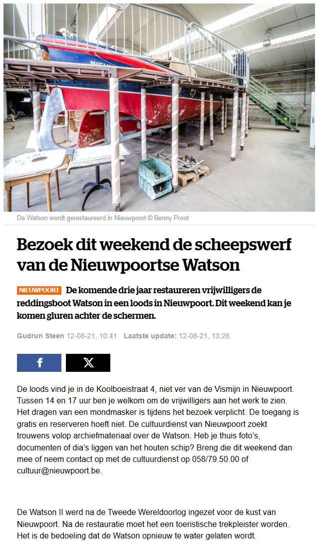 bezoek dit weekend de scheepswerf van nieuwpoort watson